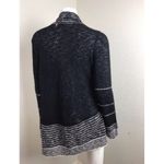 Cardigan Black White Waterfall Open Long sleeve Size M Photo 4