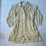 Claudie Pierlot Romila Crepe de Chine Print Mini Shirt Dress Butter Yellow 36 S Photo 2