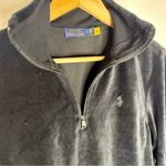 Polo Ralph Lauren Quarter Zip Pullover Black Velour Size Small Photo 4