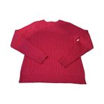 IZOD  Womans M Hot Pink Pullover Cable Knit Sweater Preppy Embroidered Logo Photo 4