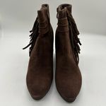 Nature Breeze  Boots Womens 8.5 Brown Suede Fringe Side Zip Ankle‎ Boots NEW Photo 3