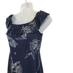 Carly Jean Off The Shoulder Midi Dress Ruffled Floral Navy Blue White Size Small Photo 3