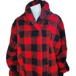 BumbleBella By Jill Martin Sherpa Shawl Collar Button Lounger Buffalo Plaid XS/S Photo 1