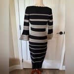 NWT Black and Tan Striped Sweater‎ Dress Photo 3