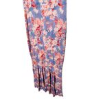 CAROLINE CONSTAS Blue Floral Mock Neck Sleeveless Trumpet Brigitta Gown Size M Size M Photo 10