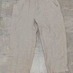 Quince  Pants Womens XL Beige 100% Linen Drawstring Elastic Waist Wide Leg Summer Photo 0