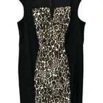 Dress Barn Animal Print Sheath Dress Size 18 Black Cheetah Print Sleeveless NWT Photo 0
