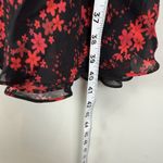 Jones New York Vtg 90s Jones New York Midi Dress Sz 8 Black Red Floral Y2K Rayon Fairy Goth Photo 6