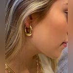 New ALLISON Atelier ROSE Chunky Gold Hoop Earrings Photo 3