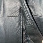 Ralph Lauren  Size 8 Genuine Leather Dress Black Midi Sheath Button Pockets Photo 4