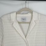 FRNCH Women's White Woven Crinkled Collar Button Down Shirt Midi Dress Size XS Photo 5