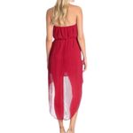 BCBGeneration Lollipop Red Knife Pleated High-Low High-Low Dress Small Photo 1