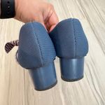 Vivaia Aurora Pointed Toe Chevron Bow Mary Jane Heels in Blue Preppy Size 6.5 Photo 5