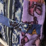 VTG Surya Patchwork Beaded Jacket Wmns Crop Retro Purple Sz L Grunge Boho Hippie Size L Photo 10