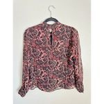 Kachel x Anthropologie Blouse Size 4 Silk Blend Paisley Gold Tinsel Bessie Sheer Photo 1