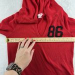 Victoria's Secret Vtg  PINK S Back Logo Hoodie Top Lounge Sleep Red Thermal Boho Photo 5