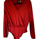 Lysse  burgundy wrap bodysuit top small‎ Photo 0