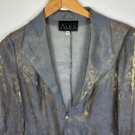 Alex Evenings Alex Evening Jackets Size 8 Gray Gold Floral Metallic Sheer Photo 2