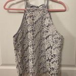 Adiva Floral Lace Keyhole Romantic Halter Top, M Blue Size M Photo 0