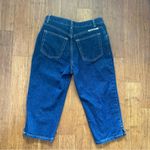 Vintage Second Generation Embroidered Floral Hem Denim Capri Jeans: Size 9 Blue Photo 9