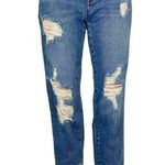 PacSun Blue Vintage Icon Straight Leg Distressed Cropped Raw Hem Jeans Size 23 Photo 0