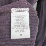 LA Made  Purple Ribbed V Neck Long Sleeve Top Medium New Photo 4