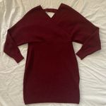 Bodycon Burgundy Long Sleeve Sweater Dress Size Medium Red Photo 2