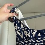 Nine West Grecian Dress Old Money Scoop Neck Cocktail Dress Navy and White Sz 4 Photo 5