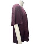 Ann Taylor Small Burgundy Smocked Shoulder Blouse Flutter Sleeve Top Fall Photo 6