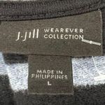J.Jill  Wearever Dress Womens L Black Blue Stripe Jersey Knit Travel Casual Chic Photo 10