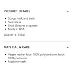 Susana Monaco  Vegan‎ Leather Thong Bodysuit M Women’s - Blanched Almond $148 Photo 4