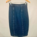 Madewell Asymmetrical Button Blue Denim Jean Skirt Size 25 Photo 7