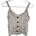 Altar'd State Altar’d State Button Down Tank Top Ruffles White Black Photo 0