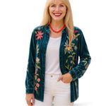 Johnny Was heavily embroidered Julianna shirt/jacket in peacock Photo 13