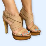 L.A.M.B. Gwen Stefani “Anika” Nude Leather Platform Heels – Size 10 Photo 0