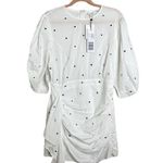 NWT Rhode Pia Puff Sleeve Eyelet Cotton Ruffle Mini Dress White Mirror Large Photo 5