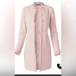 Venus Coat Jacket Tweed Fringe Pink 4 Spring Lightweight Chic Mid Thigh Pastel Photo 14
