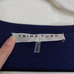 Trina Turk Merino Wool Navy Blue Sweater Size Small Tassel Fringe Photo 3