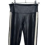 Spanx Faux Leather Stripe Leggings Black White Women’s Size Small Pull On Photo 2