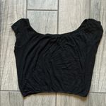 The Hanger Black Ruched Crop Blouse Photo 2