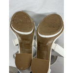 Charlotte Russe Womans Strappy Sandals 8 White Stacked Heel Back Zip Photo 6