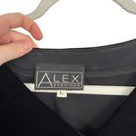 Alex Evenings  Black Velvet Blouse Grunge Whimsygoth Y2K V-Neck Womens Large Photo 2