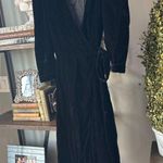 RHODE Lainey Velvet Midi Wrap Dress Black Womens Size XS Photo 5