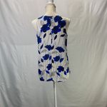 W5 Sheer White, Blue, and Black Floral Tank Top Size Small Photo 4