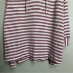 Jane and Delancey  Pink and White Striped V-neck Hoodie Tunic Sweatshirt, Size 1X Photo 3