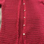 Eddie Bauer  large crochet knitted sweater cardigan, women’s dark pink Photo 2