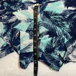 Women's Crewneck Tropical Print Playsuit Romper Size Small Vacation Resort Blue Photo 6