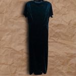 Vintage Dress.com Velvet Dark Green Short Sleeve Maxi Dress Size M Photo 8