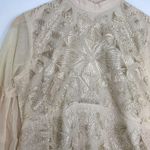 Free People  Mini Boho Dress Women Size 0 Cream Embroidered Witch Fairy Concert Photo 5