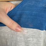 Tommy Bahama Womens 100% Linen Striped Top Sz Small Blue Boat Neck Beachy Comfy Photo 1